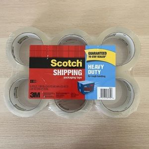 Scotch® Heavy-Duty Shipping Packing Tape, Clear, 6 Rolls NWT